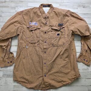LSU Tigers Columbia PFG Super Bonehead Vented Fishing Shirt Long Sleeve MED